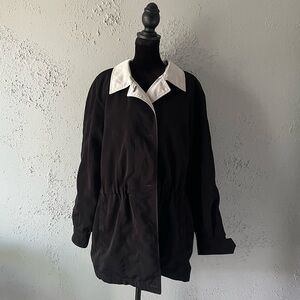 Vintage Braetan Black Utility Jacket Large Missing Buttons